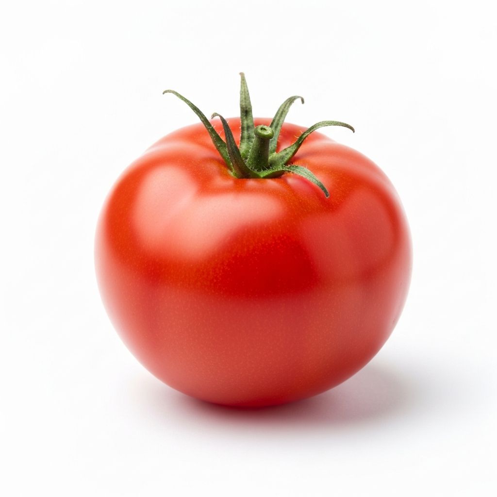Single vegetable on white background